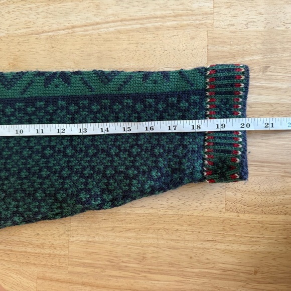 Vintage Nordstrikk womens cardigan jacket virgin wool green navy pewter clasp L - Picture 8 of 10